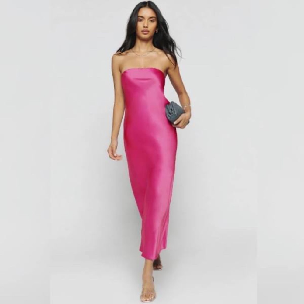 Reformation Joanna Silk Maxi Dress in Flambe